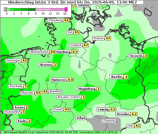 Niederschlag, 5. 6. 2025