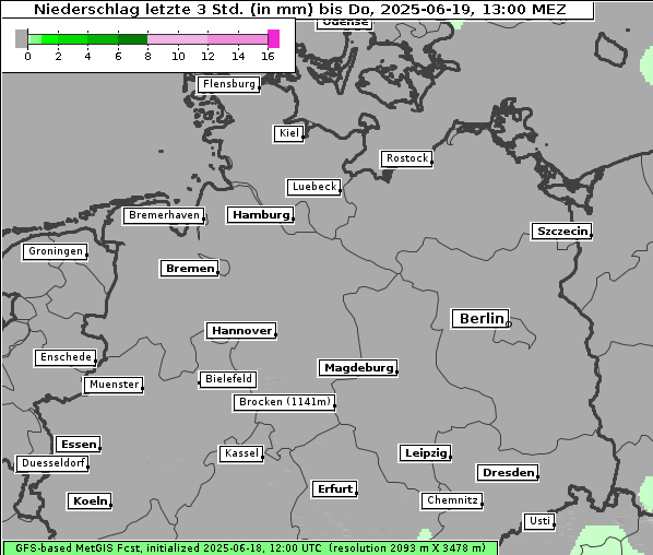Niederschlag, 19. 6. 2025