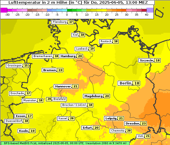 Temperatur, 5. 6. 2025