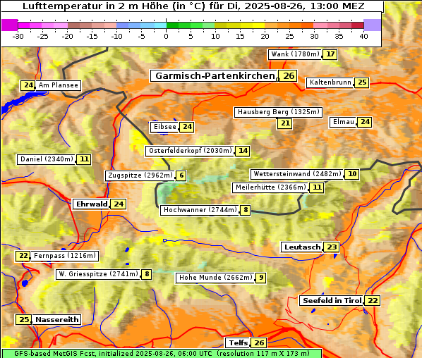 Temperatur, 26. 8. 2025