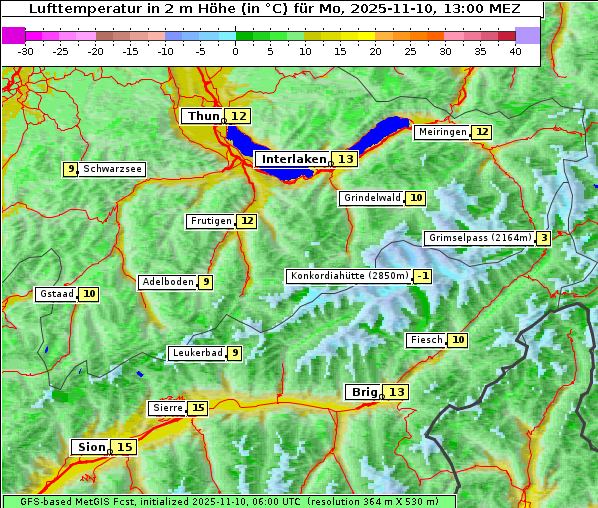 Temperatur, 10. 11. 2025