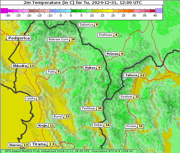 Temperatur, 31. 12. 2024