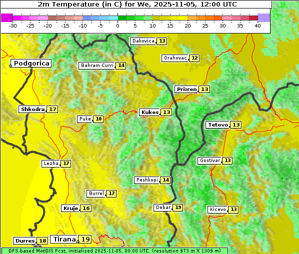 Temperatur, 5. 11. 2025