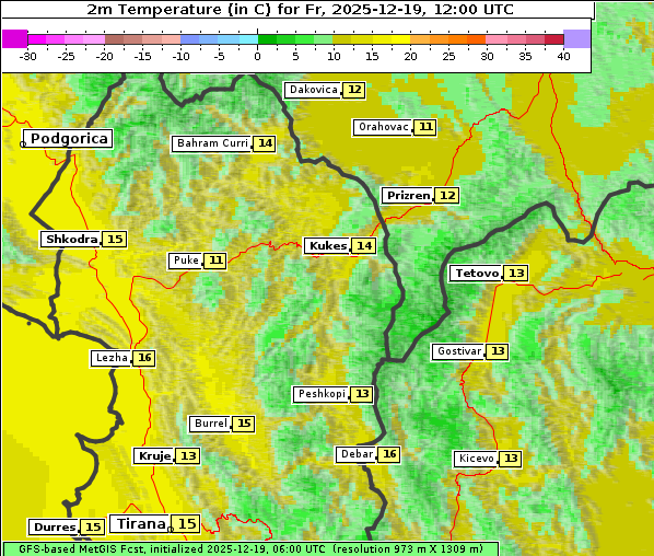 Temperatur, 19. 12. 2025