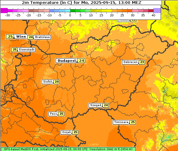 Temperatur, 15. 9. 2025