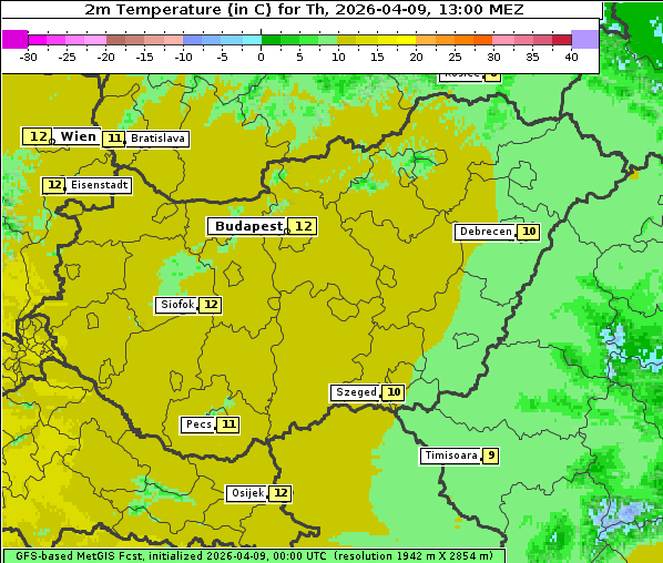 Temperatur, 9. 4. 2026