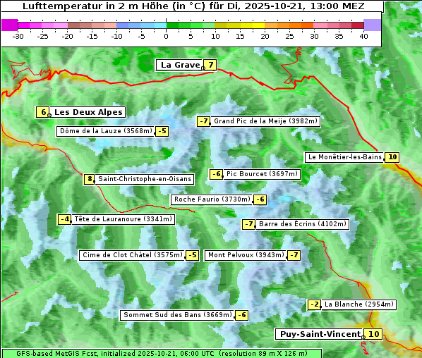 Temperatur, 21. 10. 2025