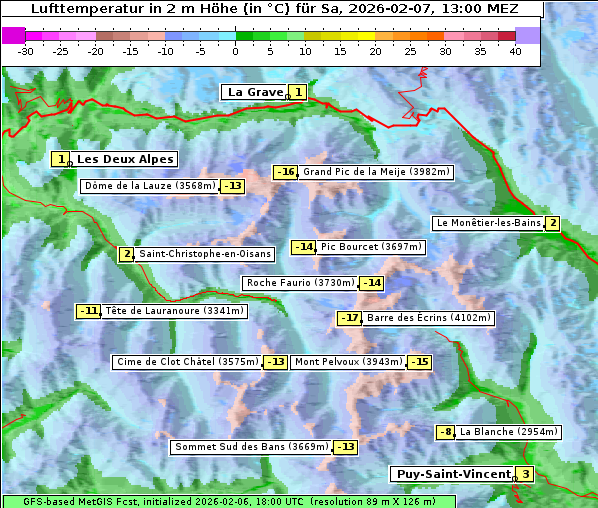 Temperatur, 7. 2. 2026
