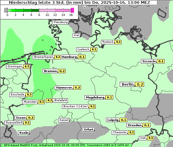 Niederschlag, 16. 10. 2025
