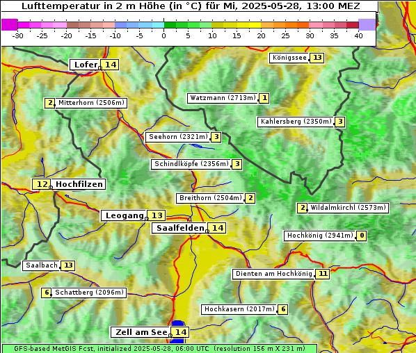 Temperatur, 28. 5. 2025