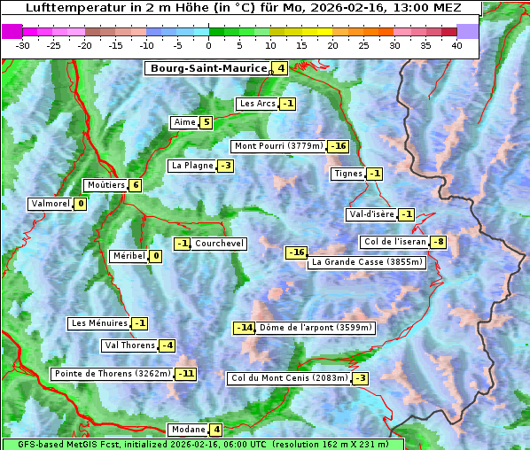Temperatur, 16. 2. 2026