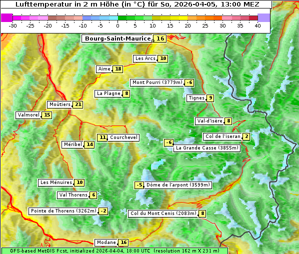 Temperatur, 5. 4. 2026