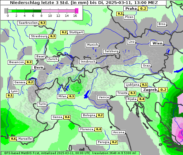 Niederschlag, 11. 3. 2025
