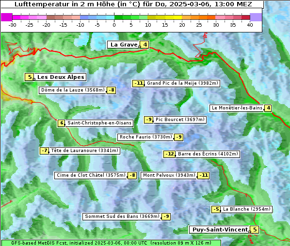 Temperatur, 6. 3. 2025