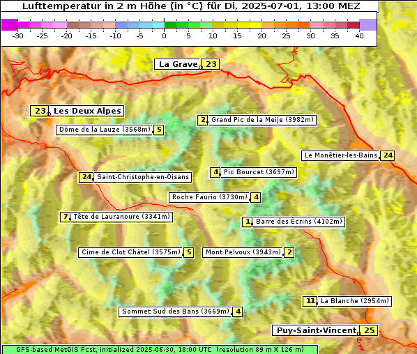 Temperatur, 1. 7. 2025