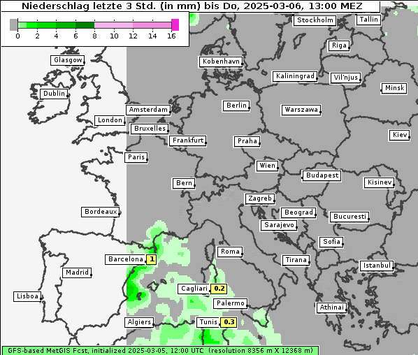 Niederschlag, 6. 3. 2025