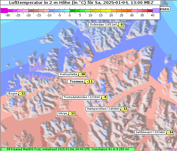 Temperatur, 4. 1. 2025