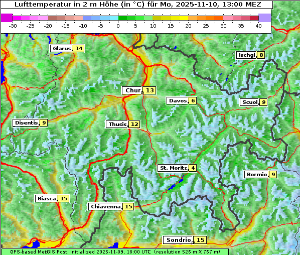 Temperatur, 10. 11. 2025