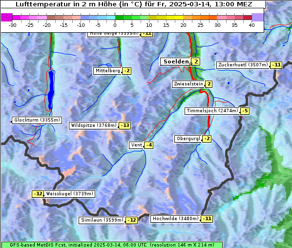 Temperatur, 14. 3. 2025