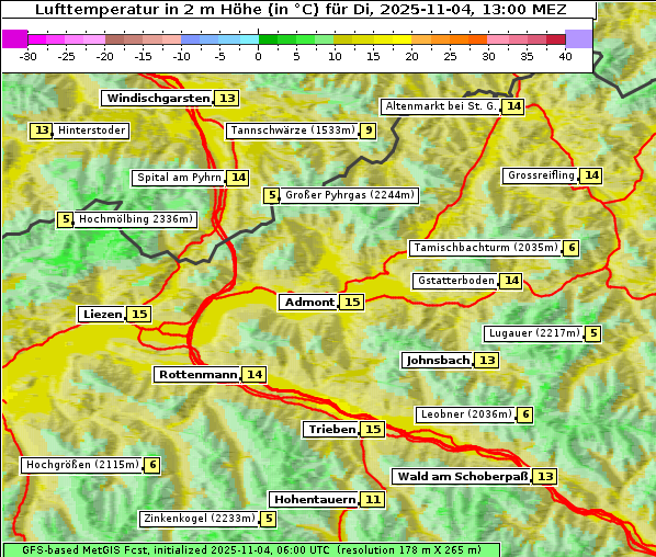 Temperatur, 4. 11. 2025