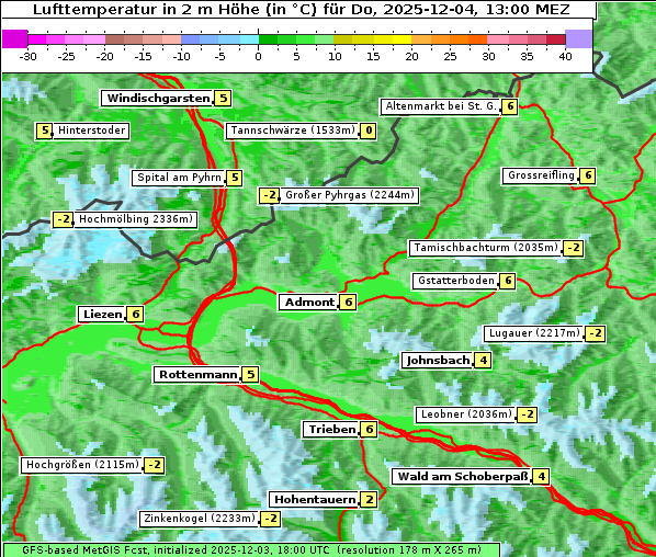 Temperatur, 4. 12. 2025