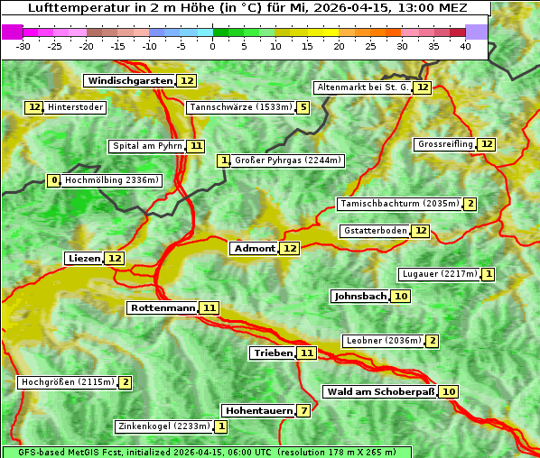 Temperatur, 15. 4. 2026