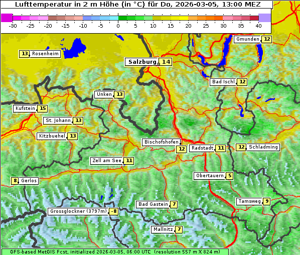 Temperatur, 5. 3. 2026
