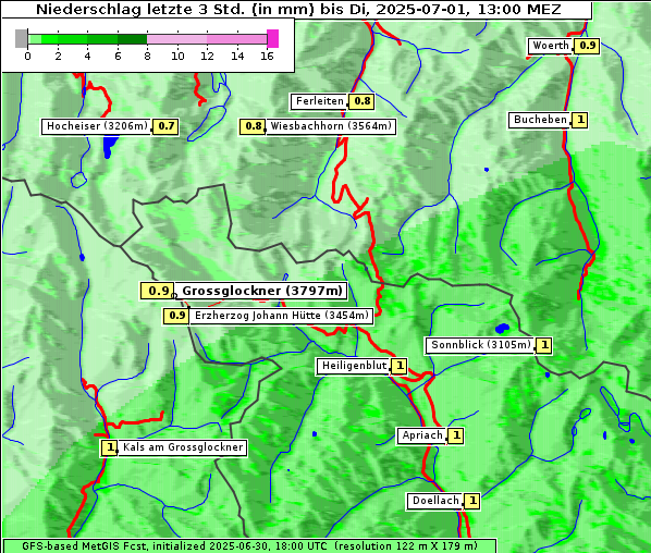 Niederschlag, 1. 7. 2025