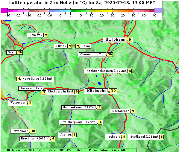 Temperatur, 13. 12. 2025