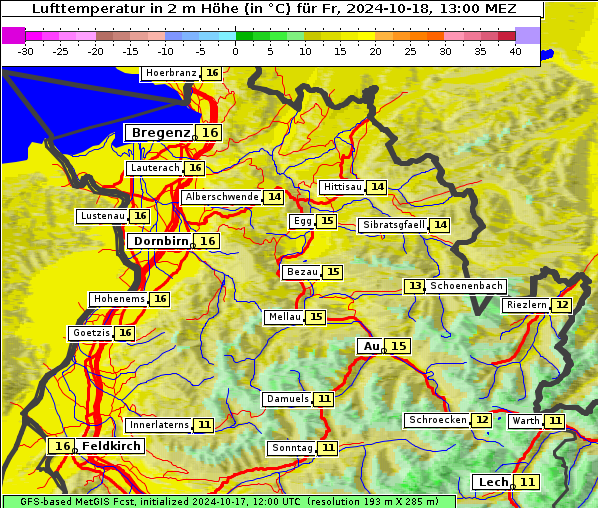 Temperatur, 18. 10. 2024