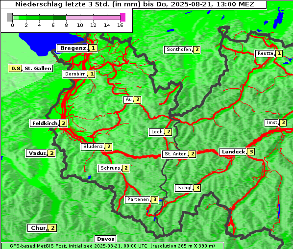 Niederschlag, 21. 8. 2025