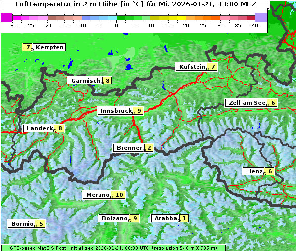 Temperatur, 21. 1. 2026