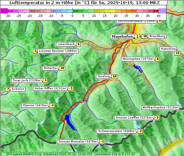 Temperatur, 19. 10. 2025