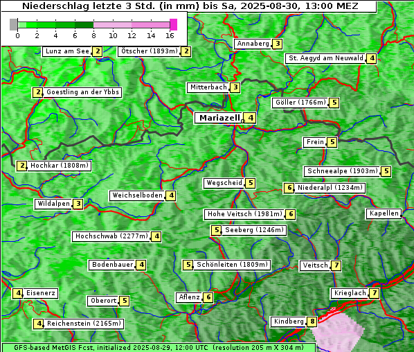 Niederschlag, 30. 8. 2025