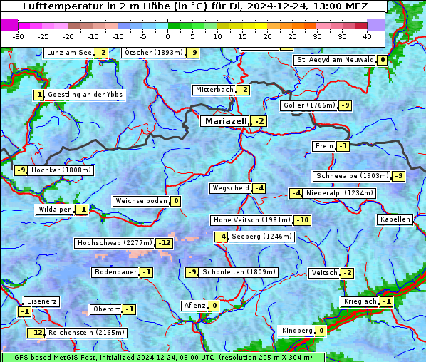 Temperatur, 24. 12. 2024