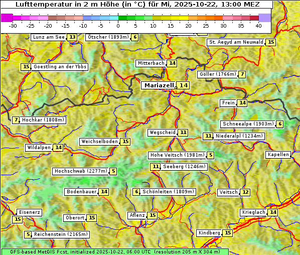 Temperatur, 22. 10. 2025