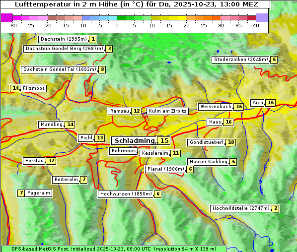 Temperatur, 23. 10. 2025