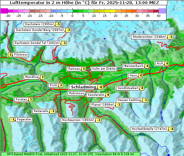 Temperatur, 28. 11. 2025