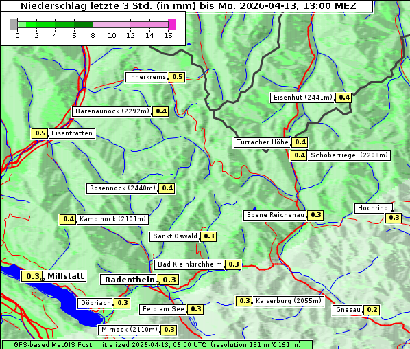 Niederschlag, 13. 4. 2026