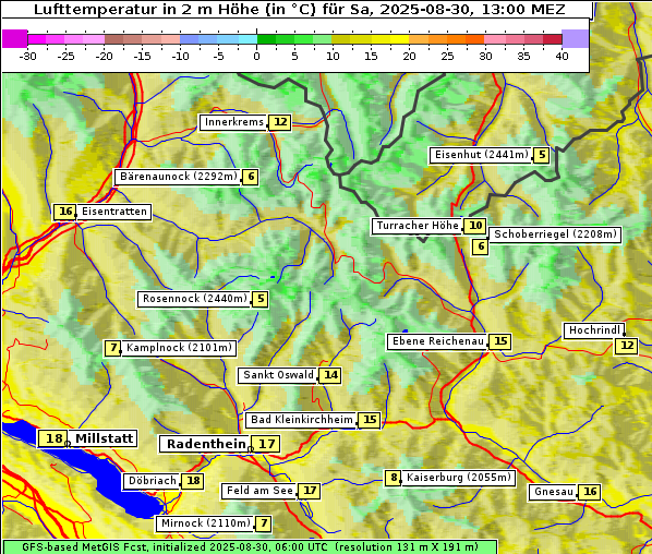Temperatur, 30. 8. 2025