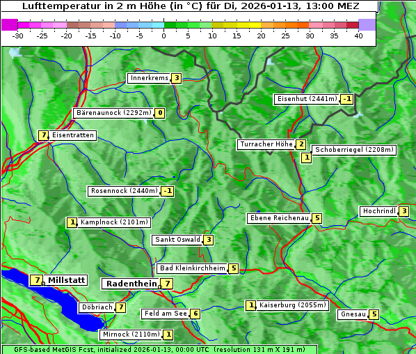Temperatur, 13. 1. 2026
