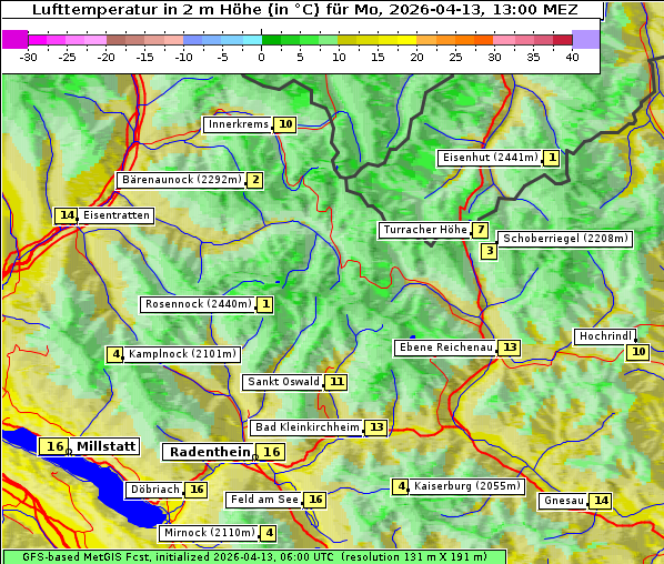 Temperatur, 13. 4. 2026