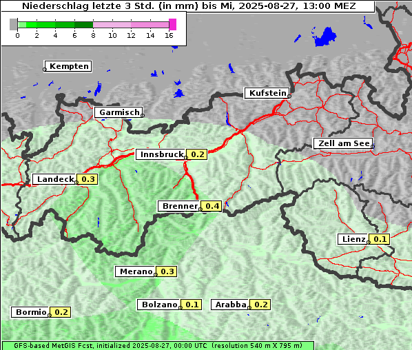 Niederschlag, 27. 8. 2025