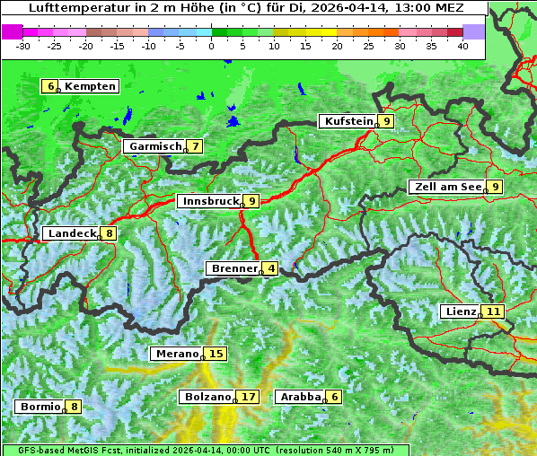 Temperatur, 14. 4. 2026