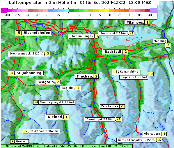 Temperatur, 22. 12. 2024