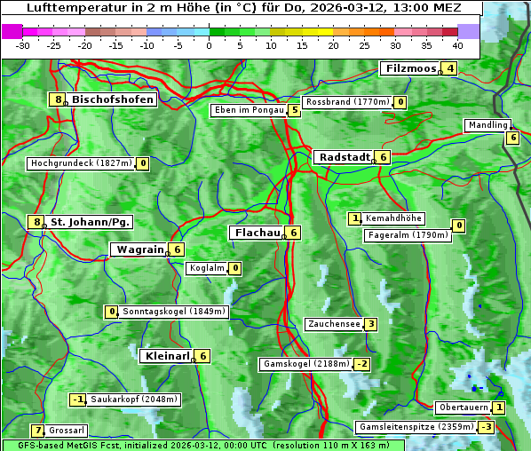 Temperatur, 12. 3. 2026
