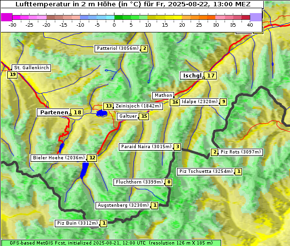 Temperatur, 22. 8. 2025
