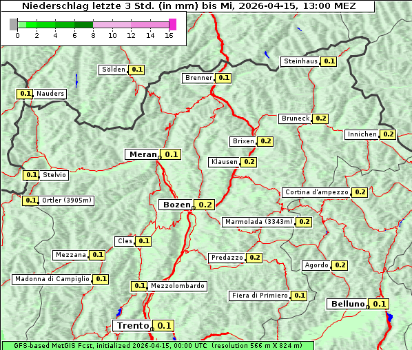 Niederschlag, 15. 4. 2026