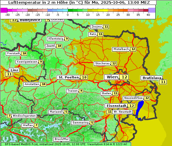 Temperatur, 6. 10. 2025