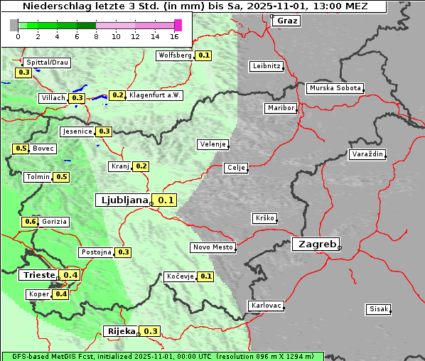Niederschlag, 1. 11. 2025